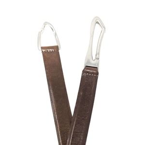 DKNY Belt Womens Small Brown Leather Silver Clip Adjustable Buckle Western Boho